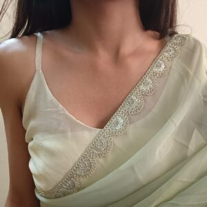 Celestial Sage Green Sheer Tissue Saree