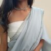 Serene Ice Blue Sheer Saree