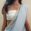 Serene Ice Blue Sheer Saree